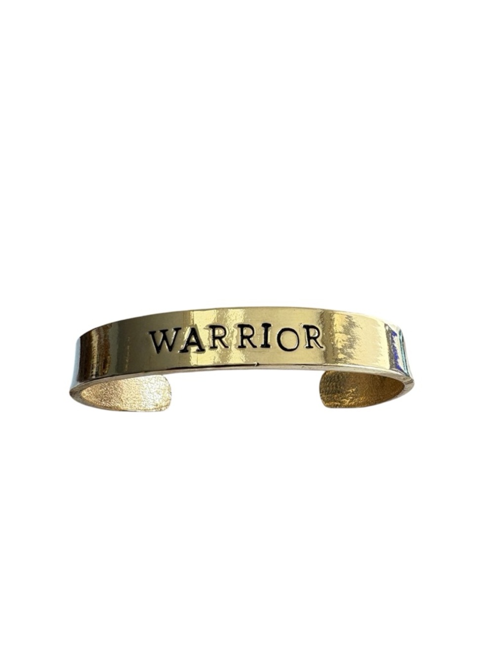 Alisa Michelle Gold Tone Cuff Bracelet with Black WARRIOR and Stars Jewelry